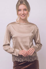 SATIN CREW LACE BOTTOM