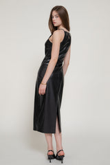 LUXE - PU MIDI DRESS