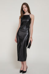 LUXE - PU MIDI DRESS