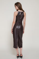LUXE - PU MIDI DRESS