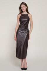LUXE - PU MIDI DRESS