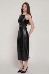 LUXE - PU MIDI DRESS