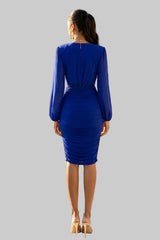 MOMO - LONG SLEEVE TWIST MESH DRESS