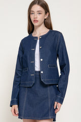 KATE - CREW DENIM CROP JACKET