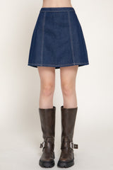 KATE - DENIM FLARE MINI SKIRT