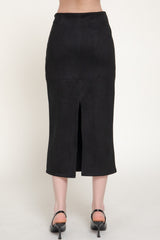 FAUX SUEDE MIDI SKIRT