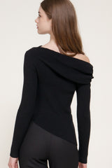 OFF SHOULDER RIBBED SWEATER