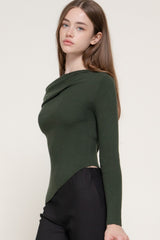 OFF SHOULDER RIBBED SWEATER