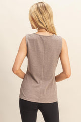BRUSHED KNIT LONGLINE VEST