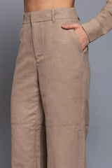 FAUX SUEDE STRAIGHT LEG PANT