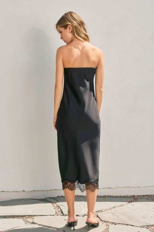 LACETREND - TUBE LACE MIDI DRESS