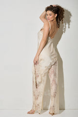 NIKKI - SATIN LACE ASSYMETRICAL TOP