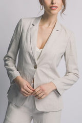 LINEN - ONE GOLD BUTTON BLAZER
