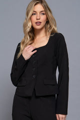 SQUARE NECK SHORT BLAZER