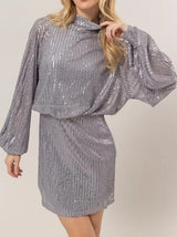 BLUIVY - SEQ. MOCK L/S DRESS