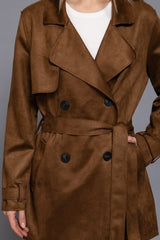 FAUX SUEDE SHORT TRENCH