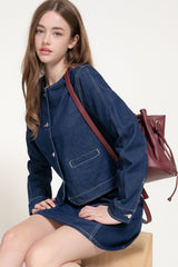 KATE - CREW DENIM CROP JACKET