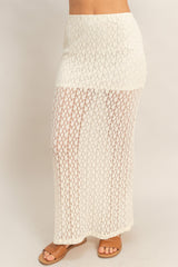 STRETCH LACE MAXI SKIRT