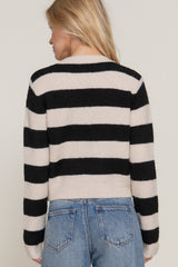 STRIPE CREW NECK SWEATER