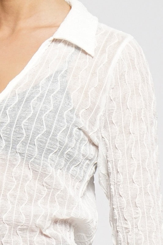 TEXTURED MESH SHIRT