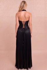 ALICE - LUREX HALTER DRESS