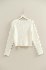 CREW RIBBED CROP SWEATER