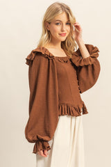 ROMANTIC KNIT RUFFLE TOP