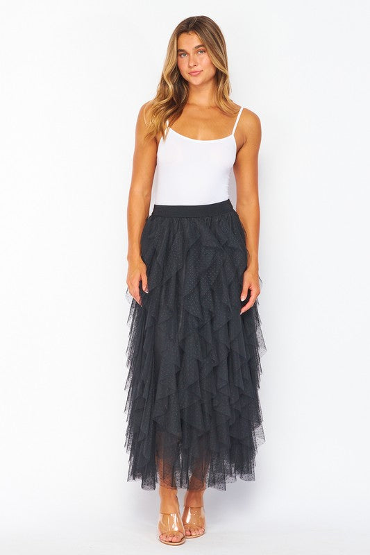 DOT TULLE MIDI SKIRT