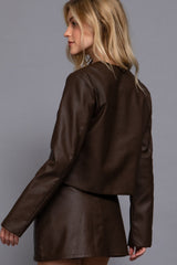 GOLD BUTTON CROP JACKET
