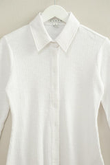 BUTTON DOWN RIBBED KNIT TOP