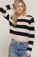 STRIPE CREW NECK SWEATER