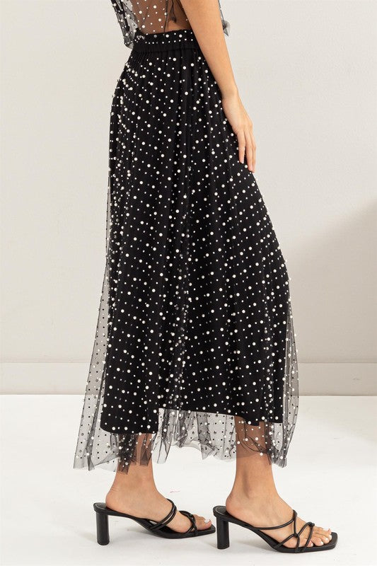 EMBELLISHED MIDI SKIRT