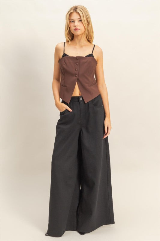 BLACK WIDE LEG JEAN