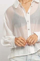 ROUND COLLAR SHEER SHIRT