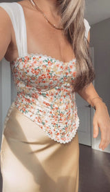 FLORAL LACE UP CORSET