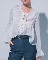 RUFFLE VISCOSE BLOUSE