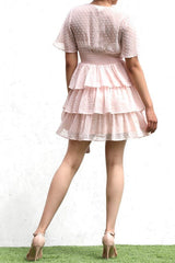 SWISS - TIERED DOT MINI DRESS
