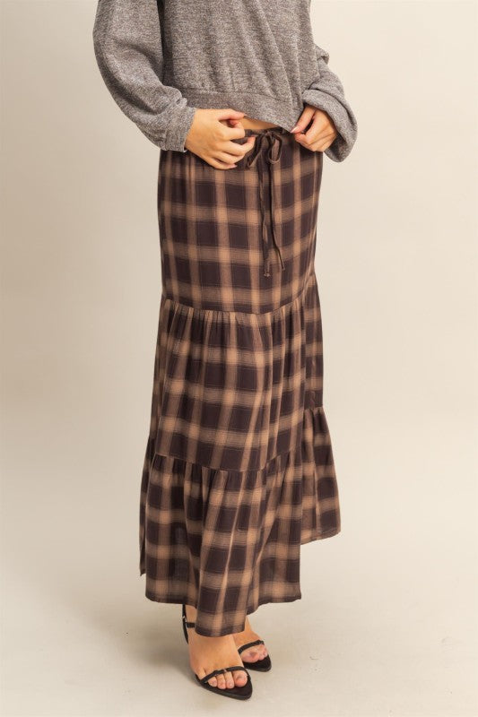 PLAID BOHO SKIRT