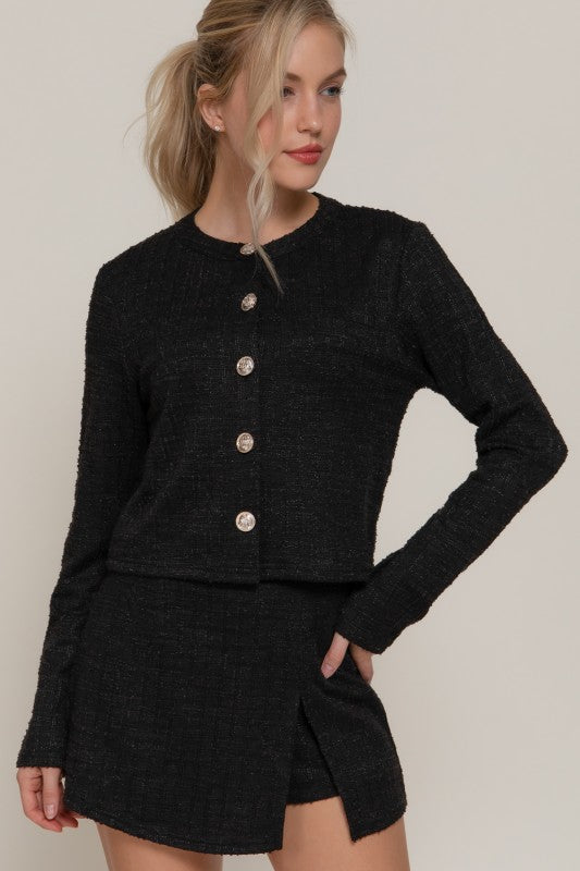 JAX - CROP TWEED KNIT JACKET