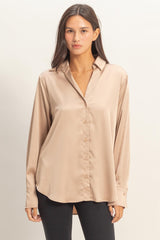 SATIN L/S BLOUSE