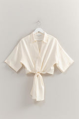 TIE FRONT S/S BLOUSE