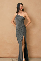 NAOMI - SILVER GLITTER MAXI DRESS