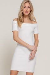 HILLARY - OFF SHOULDER KNIT MINI DRESS