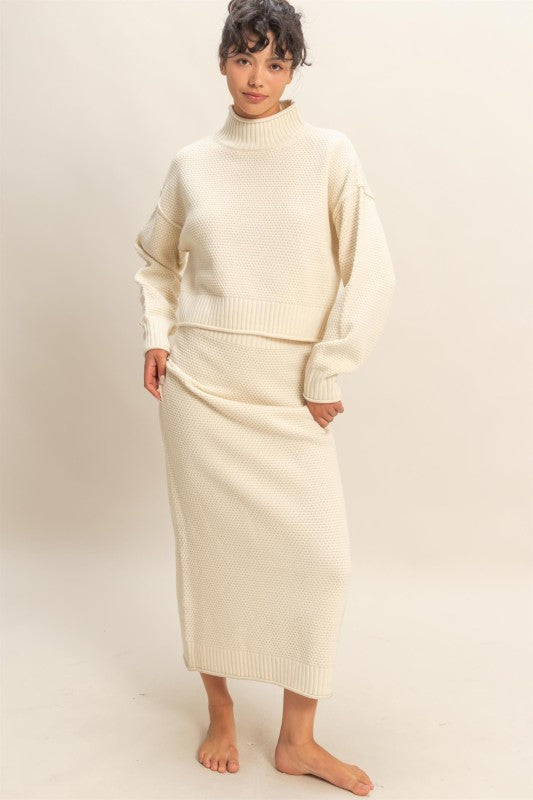 ALI - 2 TEXTURED MIDI SKIRT