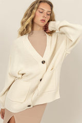 POCKET TEXTURED CARDIGAN