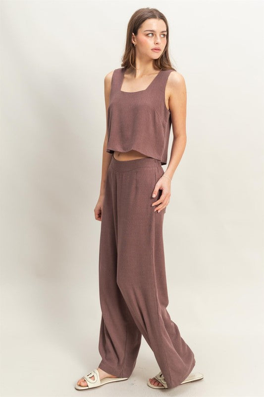 CHELSEA - WIDE LEG LINEN PANT