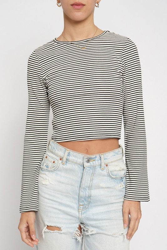 STRIPE BELL SLEEVE TOP