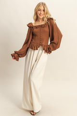 ROMANTIC KNIT RUFFLE TOP