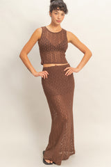 STRETCH LACE MAXI SKIRT