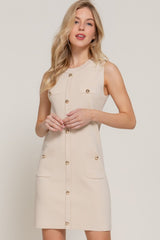 COCO - SLEEVELESS KNIT BUTTON DRESS